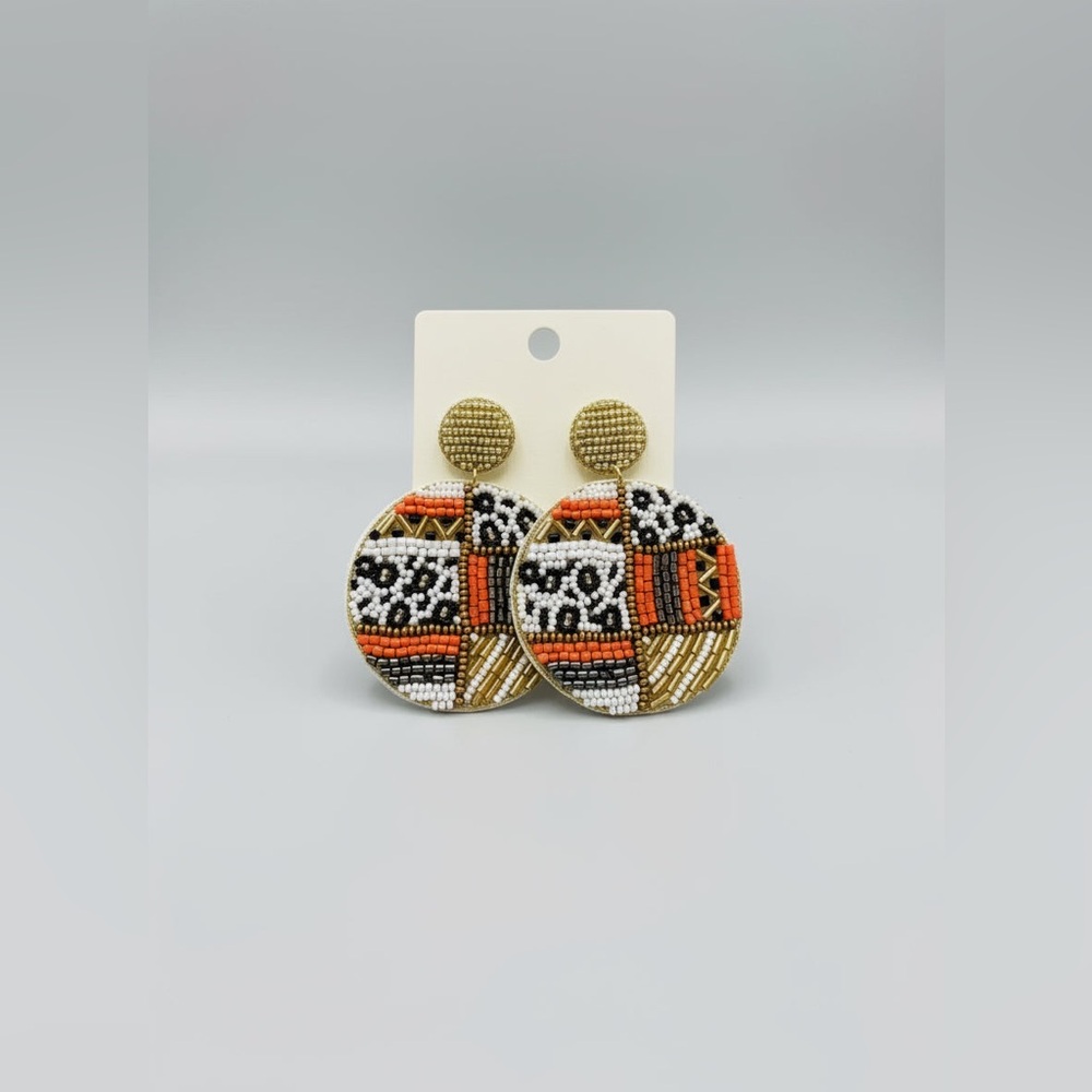 Animal Print Beaded Earrings - Picture 2 of 3